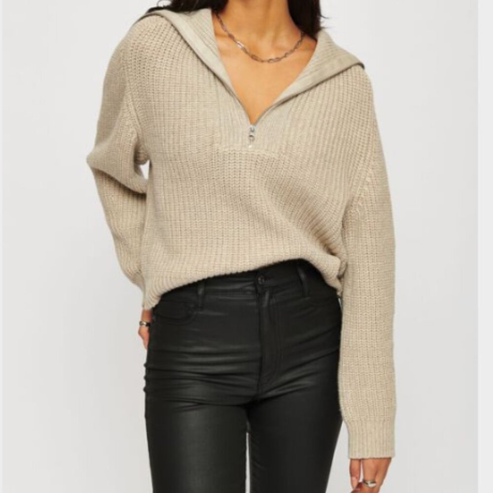 Dynamite Half Zip Wool-Blend Sweater